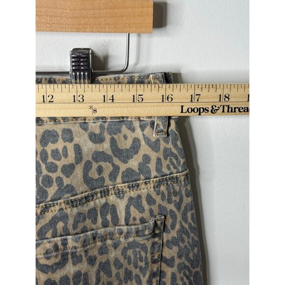 NEW Disclosure Leopard Print Jeans Women 30 Brown Gray Baggy Neutral Viral - Picture 5 of 8